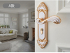 Estilo europeo de cobre de madera puerta de la puerta delantera fijada llave cerradura de puerta