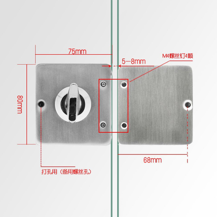 Puerta de vidrio inteligente simple Puerta de huella digital eléctrica Cerradura inteligente