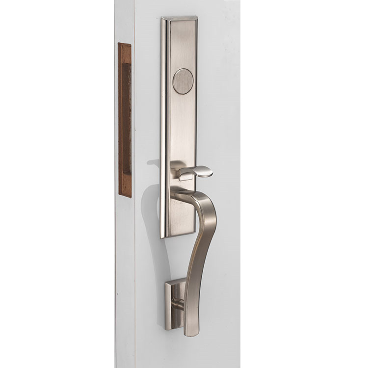 Cerradura de puerta de mango grande de aleación de zinc de níquel satinado para puerta de entrada