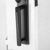 Tirador de puerta exterior moderno de aleación de zinc negro con cerradura y llave