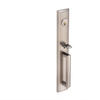 Perilla elegante moderna ANSI Puerta de entrada para el hogar Diseño de cerradura de puerta Manija de alta seguridad Manija de aleación de zinc y níquel satinado Palanca de bloqueo de puerta