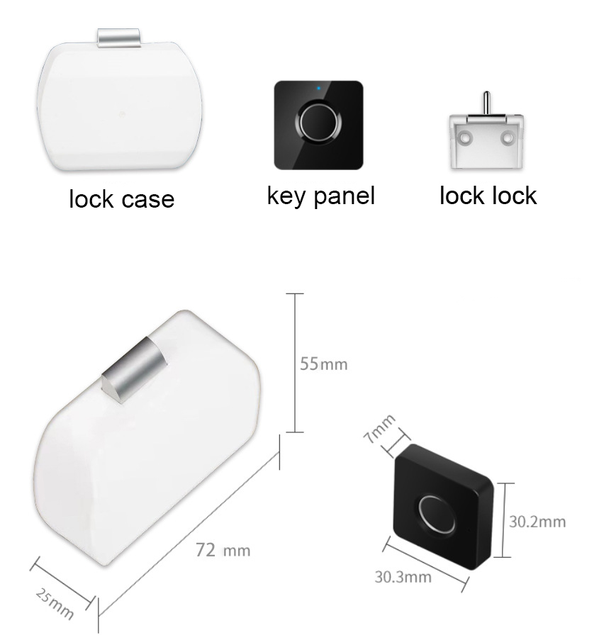 Duradero moderno biométrico sin llave de huella digital Bloqueo de bloqueo de bloqueo de bloqueo USB cerradura eléctrica recargable