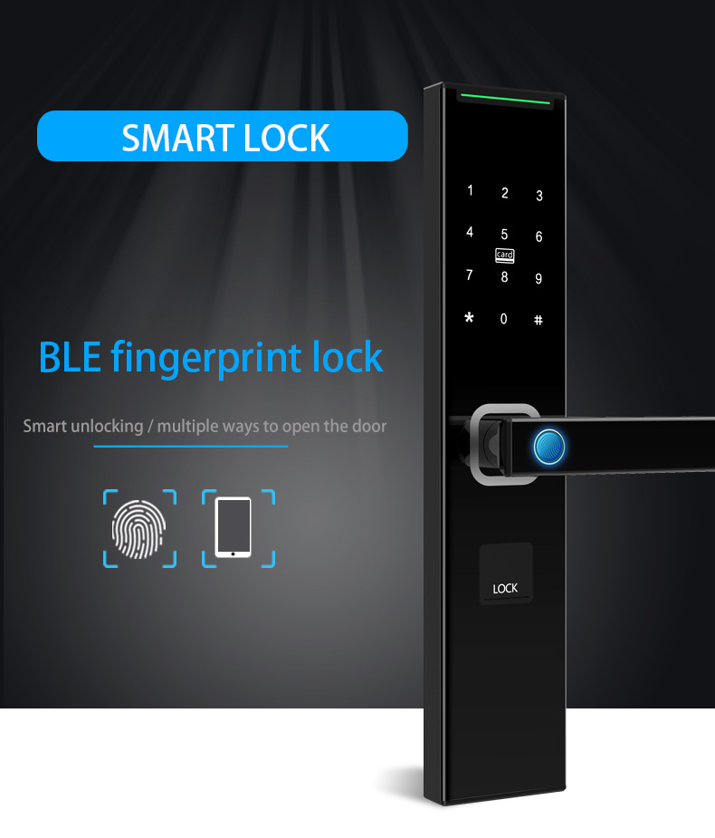 Office Home Smart Contraseña Biométrico Puerta de huella dactilar Bloqueo