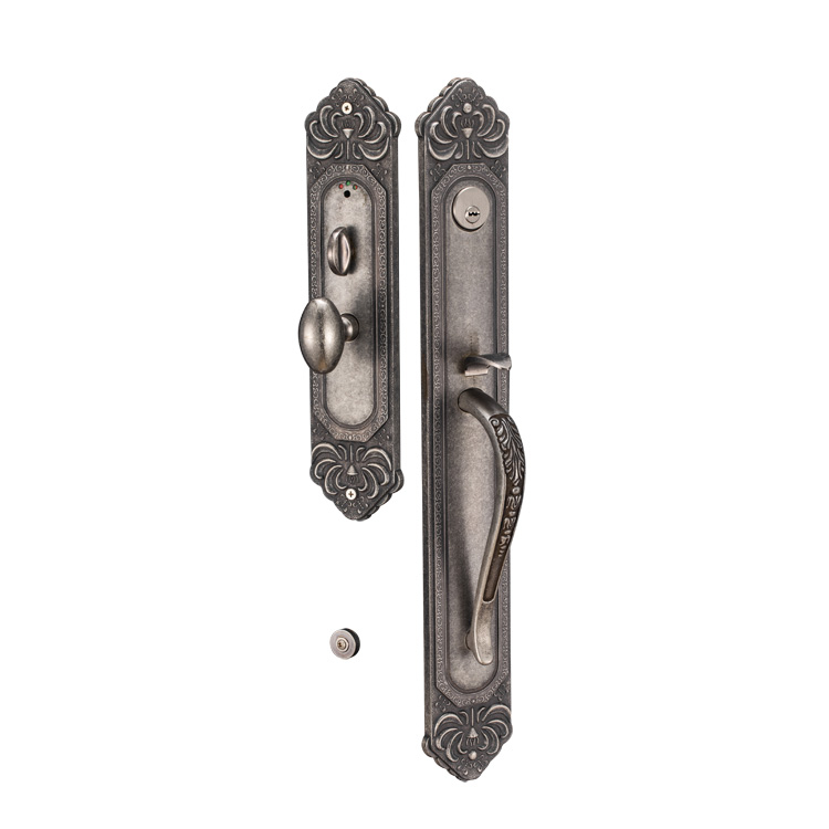 Cerraduras con manija de embutir de latón forjado sólido de la puerta de entrada con llave de aleación de zinc ASL