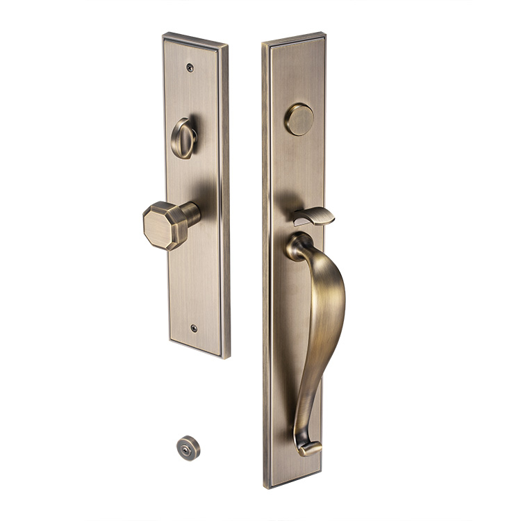 Cerradura de puerta del oro de 24k del material de cobre puro de lujo de la aleación de zinc para la puerta de entrada doble