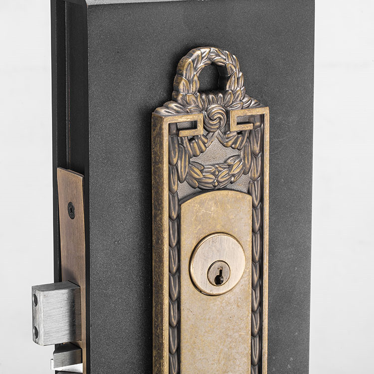 Conjunto de cerradura de puerta de embutir de cerradura de puerta principal de entrada de manija de aleación de zinc de lujo moderno