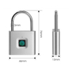 Seguro sin llave de huella dactilar impermeable USB recargable de candado inteligente eléctrico