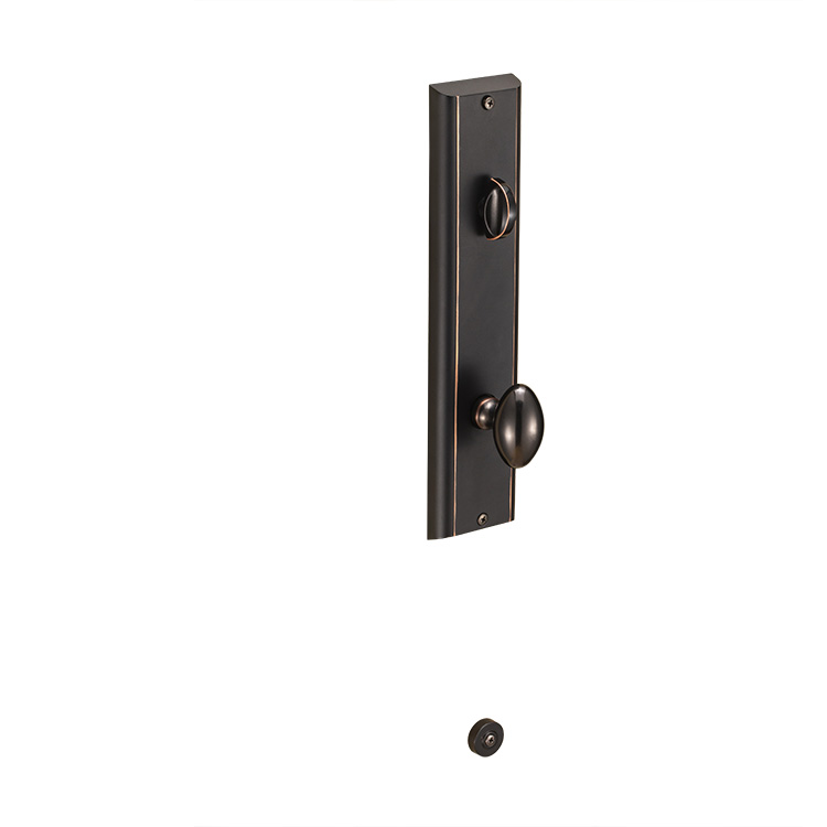 Cerraduras de puerta de entrada de seguridad de hardware de puerta exterior de bolsillo de aleación de zinc negro