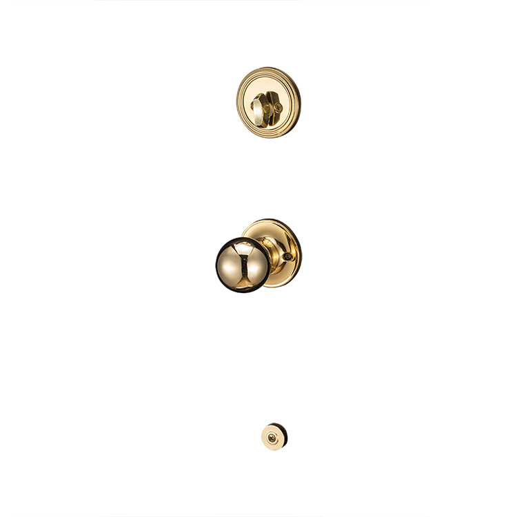 Fábrica de China, moderno, barato, latón satinado, manija lateral doble, placa larga, cerradura de puerta, manija, cerradura de seguridad residencial Ansi grado 3
