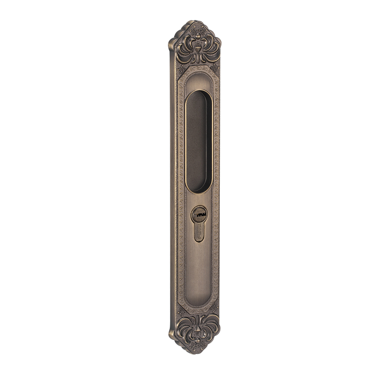 Bloqueo de puerta de cilindro de latón macizo Cerradura Vintage Mueca de mortaja Conjunto de cerraduras de puerta corredera para puertas de madera