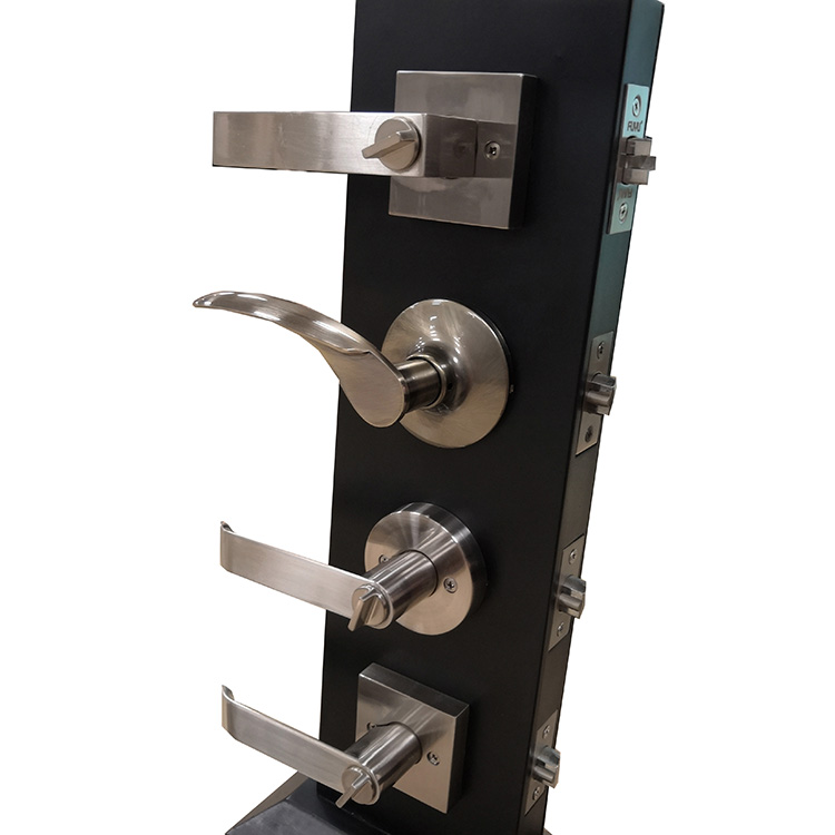 Aleación de zinc Palanca Tubular Lockset Puerta Bloqueo Función de entrada Satin Nickel